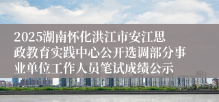 2025湖南怀化洪江市安江思政教育实践中心公开选调部分事业单位工作人员笔试成绩公示