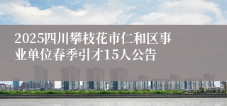 2025四川攀枝花市仁和区事业单位春季引才15人公告