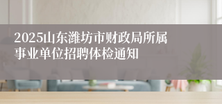 2025山东潍坊市财政局所属事业单位招聘体检通知
