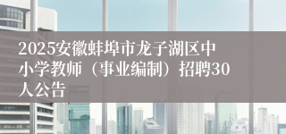 2025安徽蚌埠市龙子湖区中小学教师（事业编制）招聘30人公告