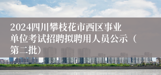 2024四川攀枝花市西区事业单位考试招聘拟聘用人员公示（第二批）