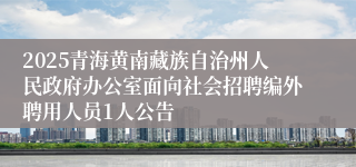 2025青海黄南藏族自治州人民政府办公室面向社会招聘编外聘用人员1人公告