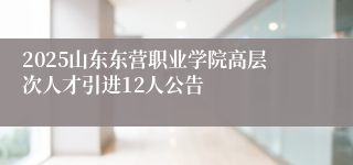 2025山东东营职业学院高层次人才引进12人公告