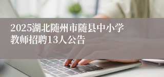 2025湖北随州市随县中小学教师招聘13人公告