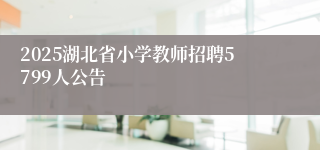 2025湖北省小学教师招聘5799人公告