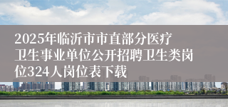 2025年临沂市市直部分医疗卫生事业单位公开招聘卫生类岗位324人岗位表下载