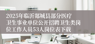 2025年临沂郯城县部分医疗卫生事业单位公开招聘卫生类岗位工作人员53人岗位表下载
