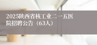 2025陕西省核工业二一五医院招聘公告（63人）
