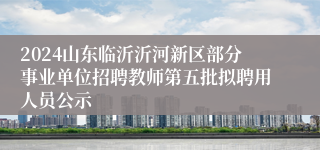 2024山东临沂沂河新区部分事业单位招聘教师第五批拟聘用人员公示
