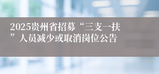 2025贵州省招募“三支一扶”人员减少或取消岗位公告