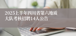 2025上半年四川省第六地质大队考核招聘14人公告