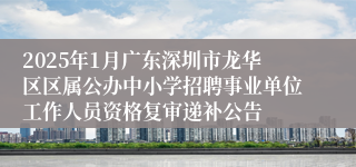 2025年1月广东深圳市龙华区区属公办中小学招聘事业单位工作人员资格复审递补公告
