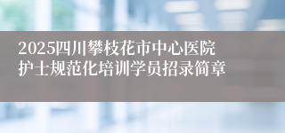 2025四川攀枝花市中心医院护士规范化培训学员招录简章