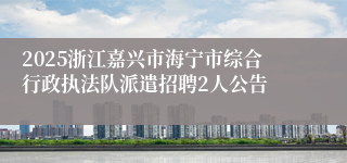 2025浙江嘉兴市海宁市综合行政执法队派遣招聘2人公告