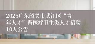 2025广东韶关市武江区“青年人才”暨医疗卫生类人才招聘10人公告