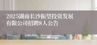 2025湖南长沙振望投资发展有限公司招聘8人公告