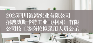 2025四川波鸿实业有限公司招聘威斯卡特工业（中国）有限公司技工等岗位拟录用人员公示
