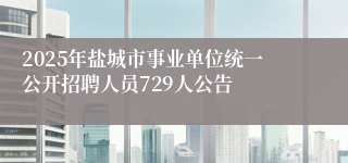 2025年盐城市事业单位统一公开招聘人员729人公告