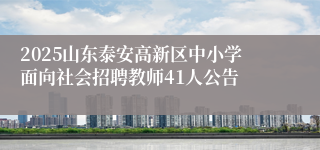 2025山东泰安高新区中小学面向社会招聘教师41人公告
