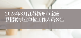 2025年3月江苏扬州市宝应县招聘事业单位工作人员公告