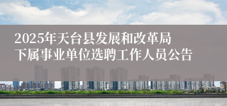 2025年天台县发展和改革局下属事业单位选聘工作人员公告
