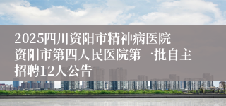 2025四川资阳市精神病医院资阳市第四人民医院第一批自主招聘12人公告