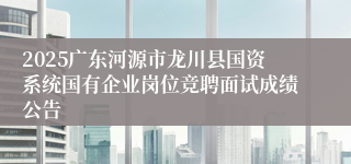 2025广东河源市龙川县国资系统国有企业岗位竞聘面试成绩公告