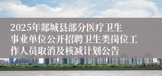 2025年郯城县部分医疗卫生事业单位公开招聘卫生类岗位工作人员取消及核减计划公告