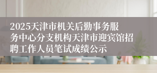 2025天津市机关后勤事务服务中心分支机构天津市迎宾馆招聘工作人员笔试成绩公示