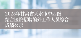 2025年甘肃省天水市中西医结合医院招聘编外工作人员综合成绩公示