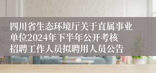 四川省生态环境厅关于直属事业单位2024年下半年公开考核招聘工作人员拟聘用人员公告