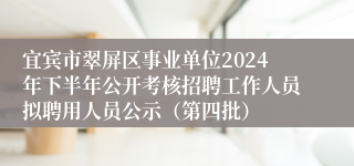 宜宾市翠屏区事业单位2024年下半年公开考核招聘工作人员拟聘用人员公示（第四批）