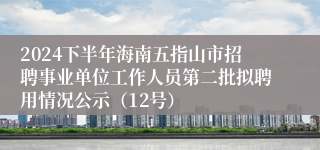 2024下半年海南五指山市招聘事业单位工作人员第二批拟聘用情况公示（12号）