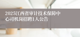 2025江西省审计技术保障中心司机岗招聘1人公告