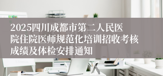 2025四川成都市第二人民医院住院医师规范化培训招收考核成绩及体检安排通知
