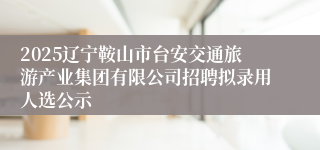 2025辽宁鞍山市台安交通旅游产业集团有限公司招聘拟录用人选公示