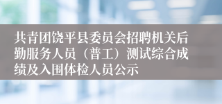 共青团饶平县委员会招聘机关后勤服务人员（普工）测试综合成绩及入围体检人员公示