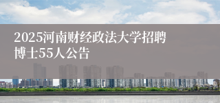 2025河南财经政法大学招聘博士55人公告