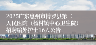 2025广东惠州市博罗县第二人民医院（杨村镇中心卫生院）招聘编外护士16人公告