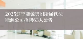 2025辽宁能源集团所属铁法能源公司招聘63人公告