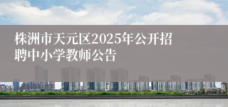 株洲市天元区2025年公开招聘中小学教师公告