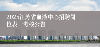 2025江苏省血液中心招聘岗位表一考核公告