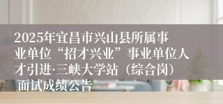 2025年宜昌市兴山县所属事业单位“招才兴业”事业单位人才引进·三峡大学站（综合岗） 面试成绩公告
