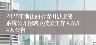 2025年浙江丽水青田县卫健系统公开招聘卫技类工作人员54人公告