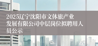 2025辽宁沈阳市文体旅产业发展有限公司中层岗位拟聘用人员公示
