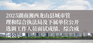 2025湖南湘西龙山县城市管理和综合执法局及下属单位公开选调工作人员面试成绩、综合成绩公示