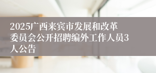 2025广西来宾市发展和改革委员会公开招聘编外工作人员3人公告