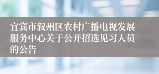 宜宾市叙州区农村广播电视发展服务中心关于公开招选见习人员的公告