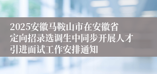 2025安徽马鞍山市在安徽省定向招录选调生中同步开展人才引进面试工作安排通知