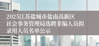2025江苏盐城市盐南高新区社会事务管理局选聘非编人员拟录用人员名单公示